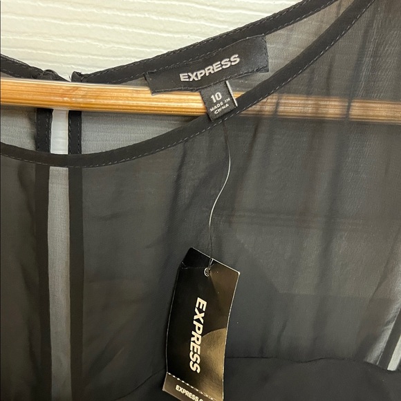 Express Black Ruffled Mini Dress - Picture 2 of 5